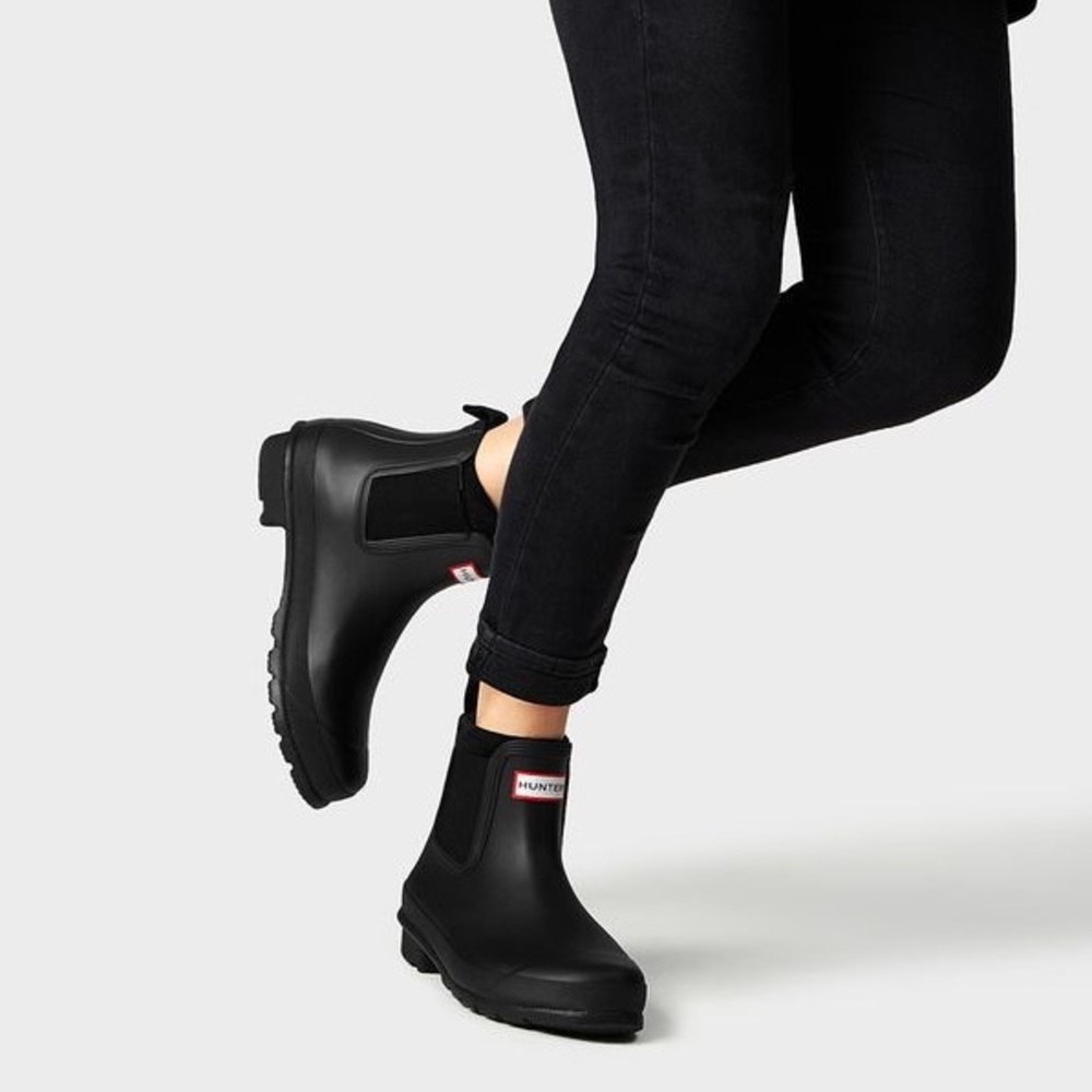 Hunter Original Chelsea Waterproof Black Rain Boot Sz 6